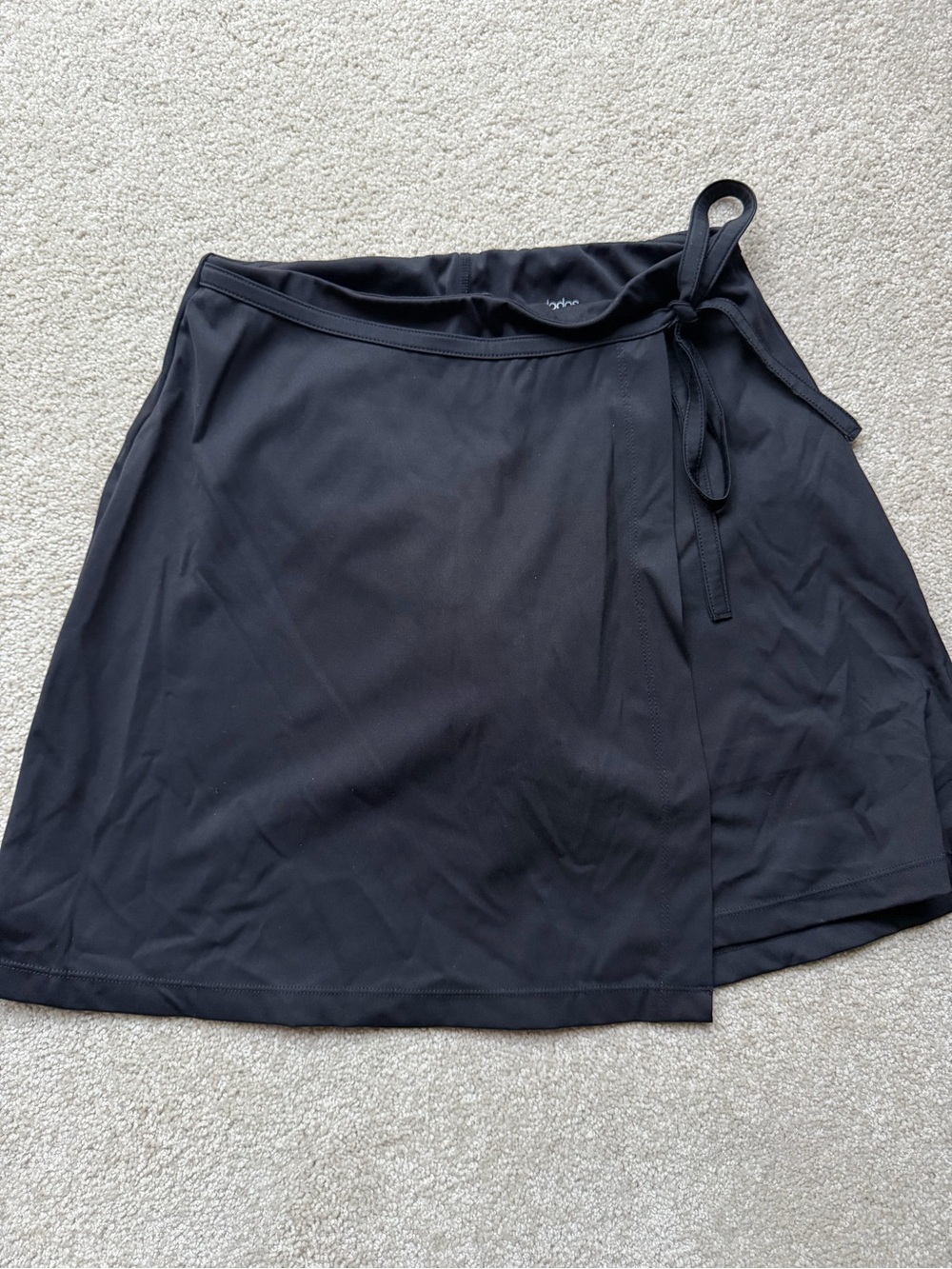 Women's Black Wrap Mini Skort with Tie Waist